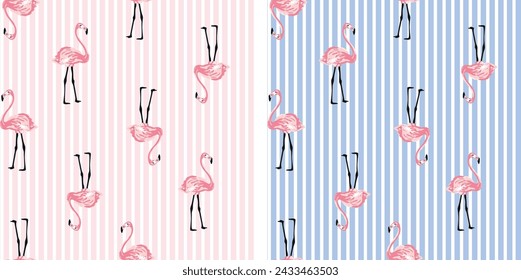 cute flamingo patterns design for girl