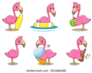 Cuadros flamingo jugando juntos ilustración de diseño vectorial