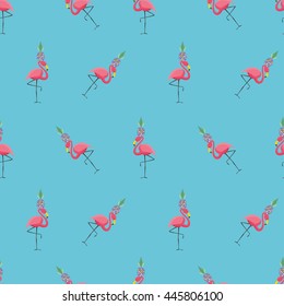 Cute Flamingo seamless pattern. Vector illustration