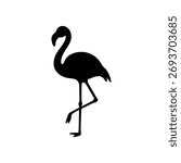 Cute flamingo silhouette vector flat illustration design. Flamingo symbol. Flamingo vector.
