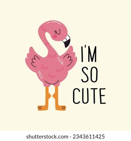 I'm So Cute. Cute Flamingo T shirt Design For Kids