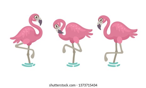 Cute flamingo. Vector illustration