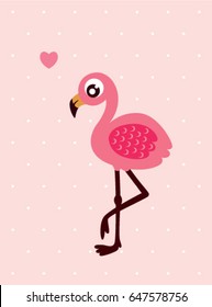 Cute Flamingo Vector With Love