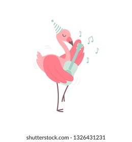 flamingo with party hat