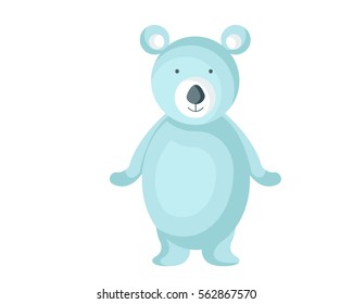 Cute Flat Animal Character Logo - Polar Bear