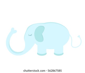 Cute Flat Animal Character Logo - Elephant