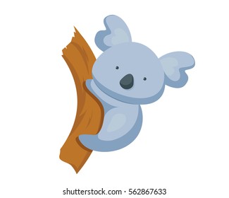 Cute Flat Animal Character Logo - Koala
