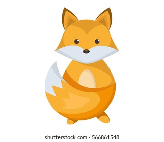 Cute Flat Animal Character Logo - Fox