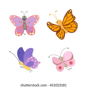 Cute flat butterfly vector