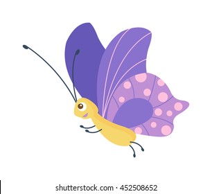 Cute flat butterfly vector