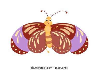 Cute flat butterfly vector