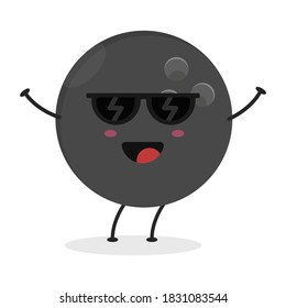 Cute flat cartoon bowling ball illustration. Vector illustration of a cute bowling ball with a smiling expression.
