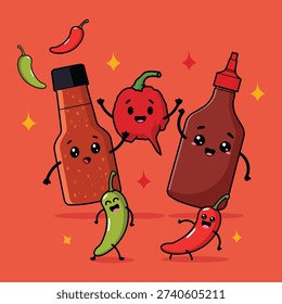 Cute flat cartoon illustrations