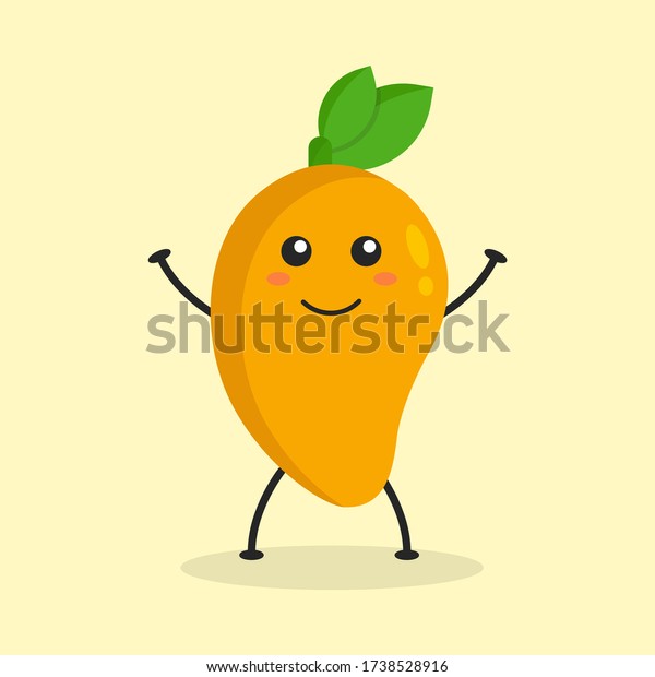 Cute Flat Cartoon Mango Illustration Vector Stock Vector Royalty Free 1738528916 Shutterstock 1346