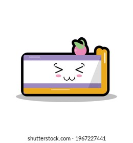 Cute Flat Cartoon Sliced Cake Illustration. Vector illustration of cute sliced cake with a smiling expression. Cute cake mascot design EPS