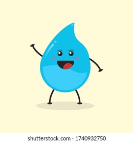 Cute Flat Cartoon Water Drop Illustration Stock Vector (Royalty Free ...