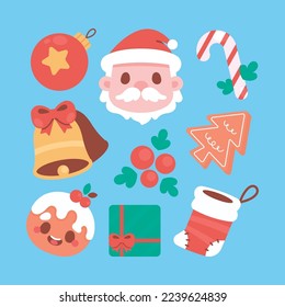 Cute Flat Christmas Element Collection