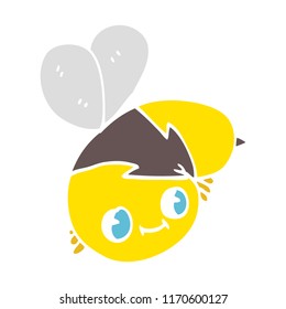 cute flat color illustration cartoon bee