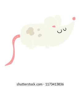 cute flat color illustration of mouse