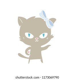 cute flat color style cartoon cat