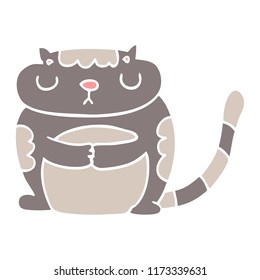 cute flat color style cartoon cat