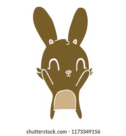 cute flat color style cartoon rabbit