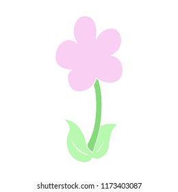 cute flat color style cartoon flower