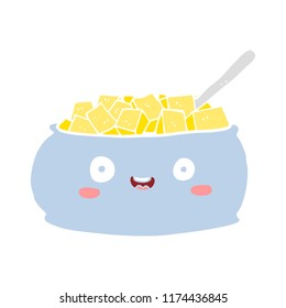 cute flat color style cartoon bowl of sugar
