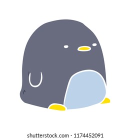 caricatura de estilo plano lindo pingüino