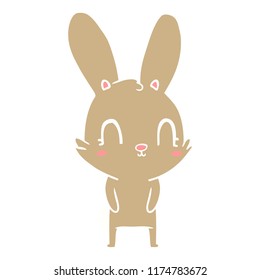 cute flat color style cartoon rabbit