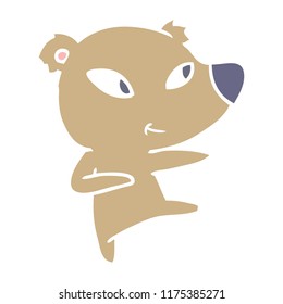 lindo oso de dibujos animados de color plano