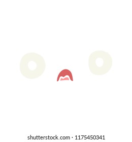 cute flat color style cartoon face