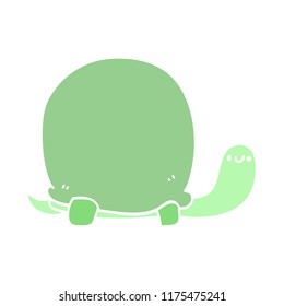 cute flat color style cartoon tortoise