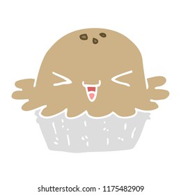 cute flat color style cartoon pie