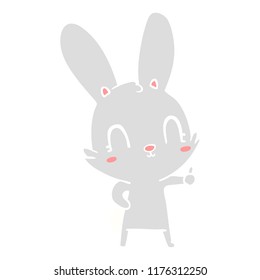 cute flat color style cartoon rabbit
