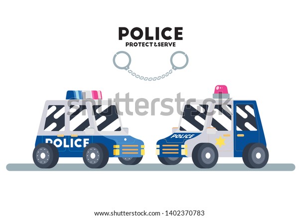 cute flat cop police car\
vector