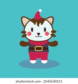 Cute Flat design Christmas Animal.