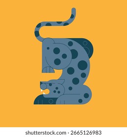 Lindo diseño plano Jaguar ilustración con detalles Abstractas