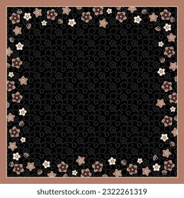 cute flat floral star scarf  060