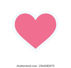 Cute flat heart icon sticker. Bold round symbol of love. Abstract shape and modern element, y2k style, graphic icon for decoration or trendy designs.
