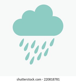 Cute Flat Icon Cloud pattern retro drops blue Background