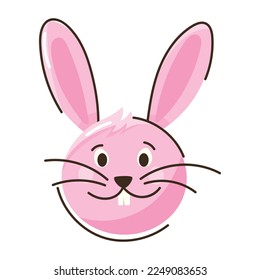 A cute flat icon design of bunny 