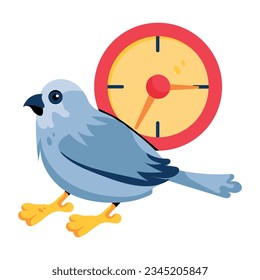 Icono plano de pájaro temprano 