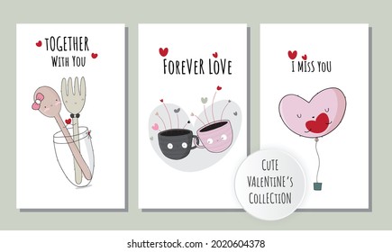 Cute flat illustration happy valentine day