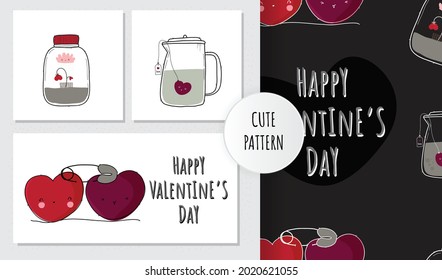 Cute flat illustration happy valentine day