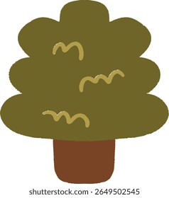 Ilustración plana linda de un árbol frondoso	