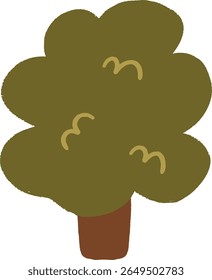 Cute flat illustration of a leafy tree