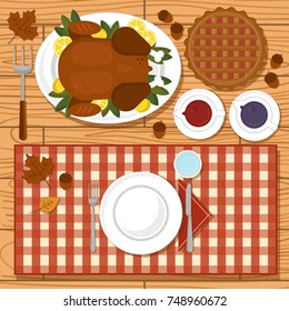 Cute flat lay of thanksgiving day