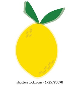 cute flat lemon illustration yellow