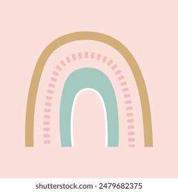 Cute flat rainbow shape vector element